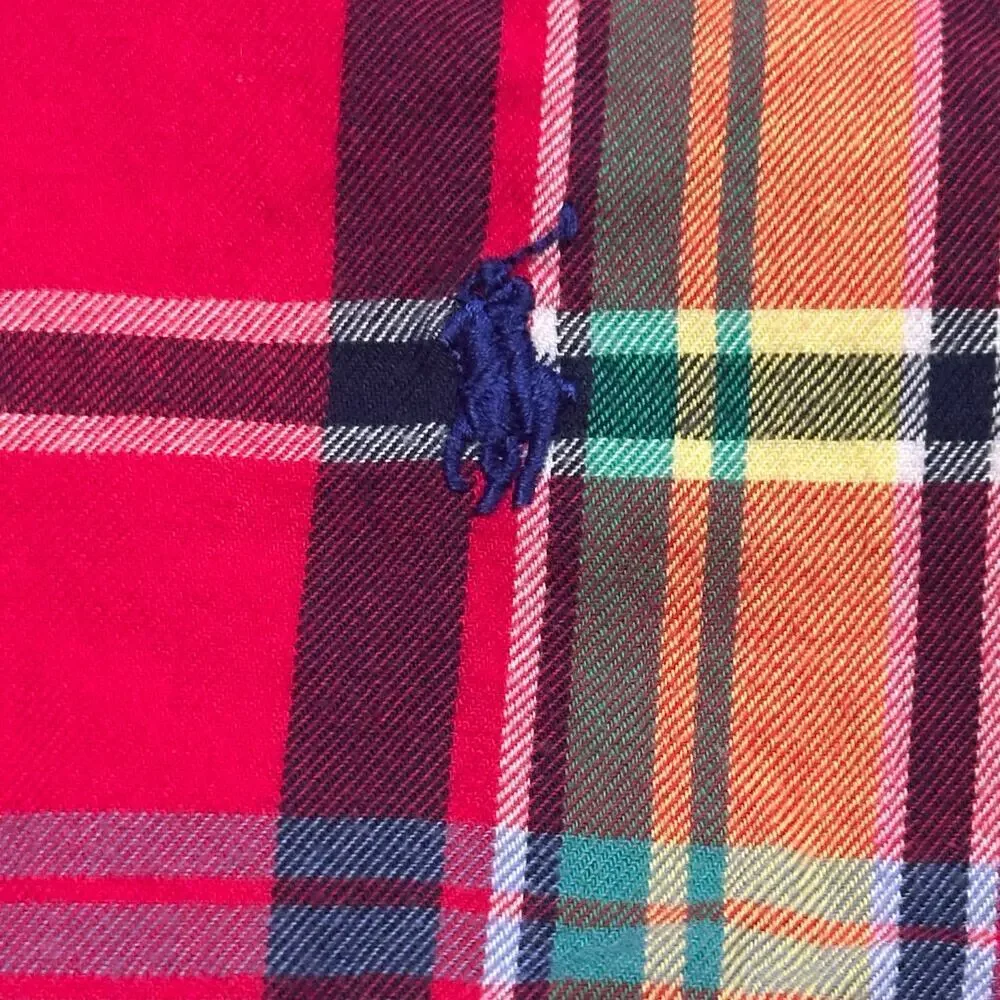 Ralph Lauren Plaid Oxford Shirt sz 6 Button Down Shirt Boys' Madras Plaid
